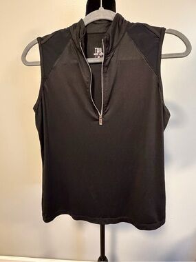 Tail White Label Black Sleeveless Golf Top Quarter Zip Athletic Tank Medium